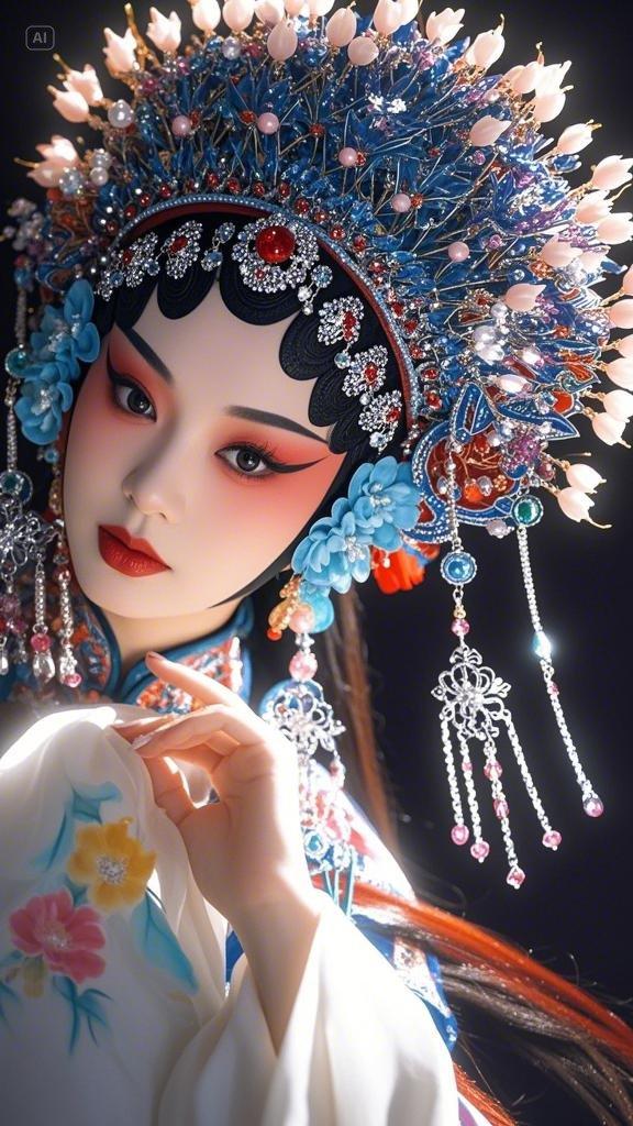 京剧头饰京剧图片唯美花旦头饰花旦唯美花旦图片花旦妆容京剧头饰图片