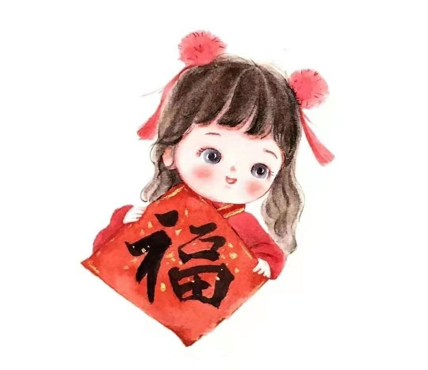 【可可爱爱的新年福字小头像】 关于新年要红包的俏皮句子,可爱有趣