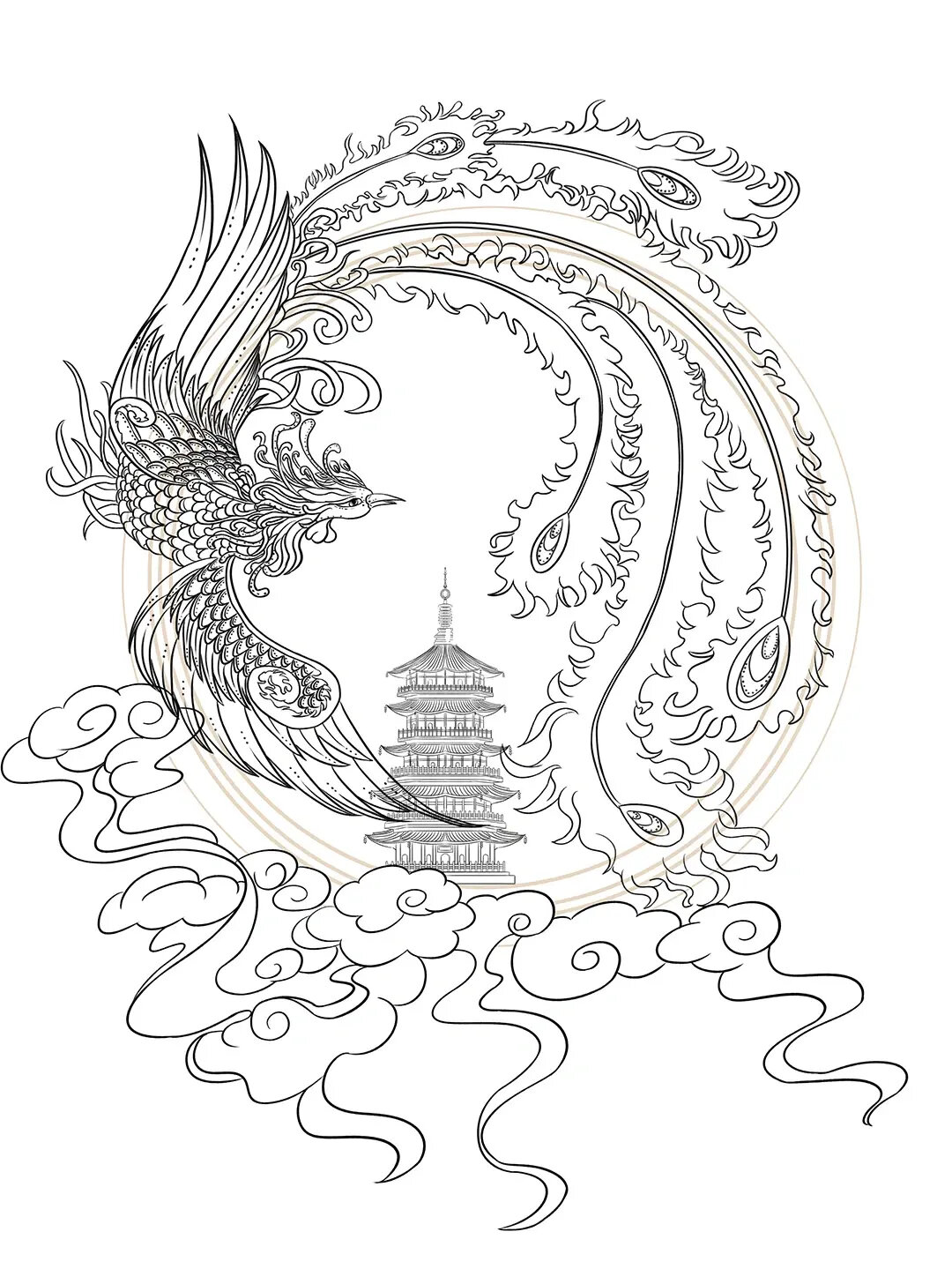 国风元素分享i祥瑞——凤凰(上色作业)