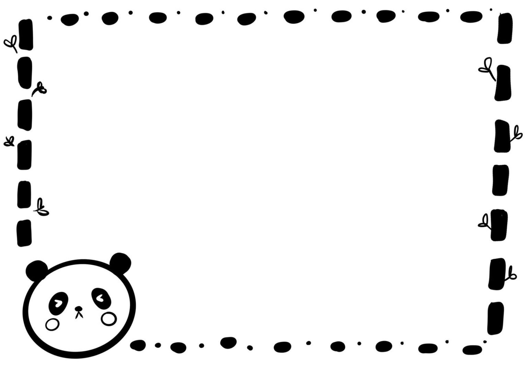 原创黑白边框82(一)手账 幼儿园环创都可用 画了一些可可爱爱的黑白