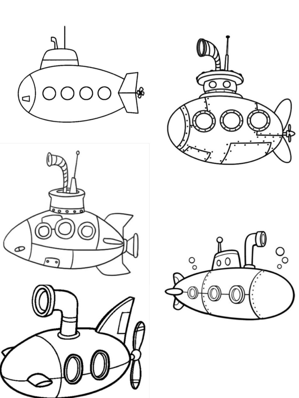潜水艇简笔画大全图片