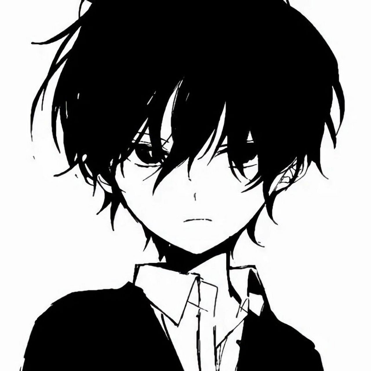 黑白动漫男生头像 "现实,比你想象中残酷百倍,所以坚强起来.