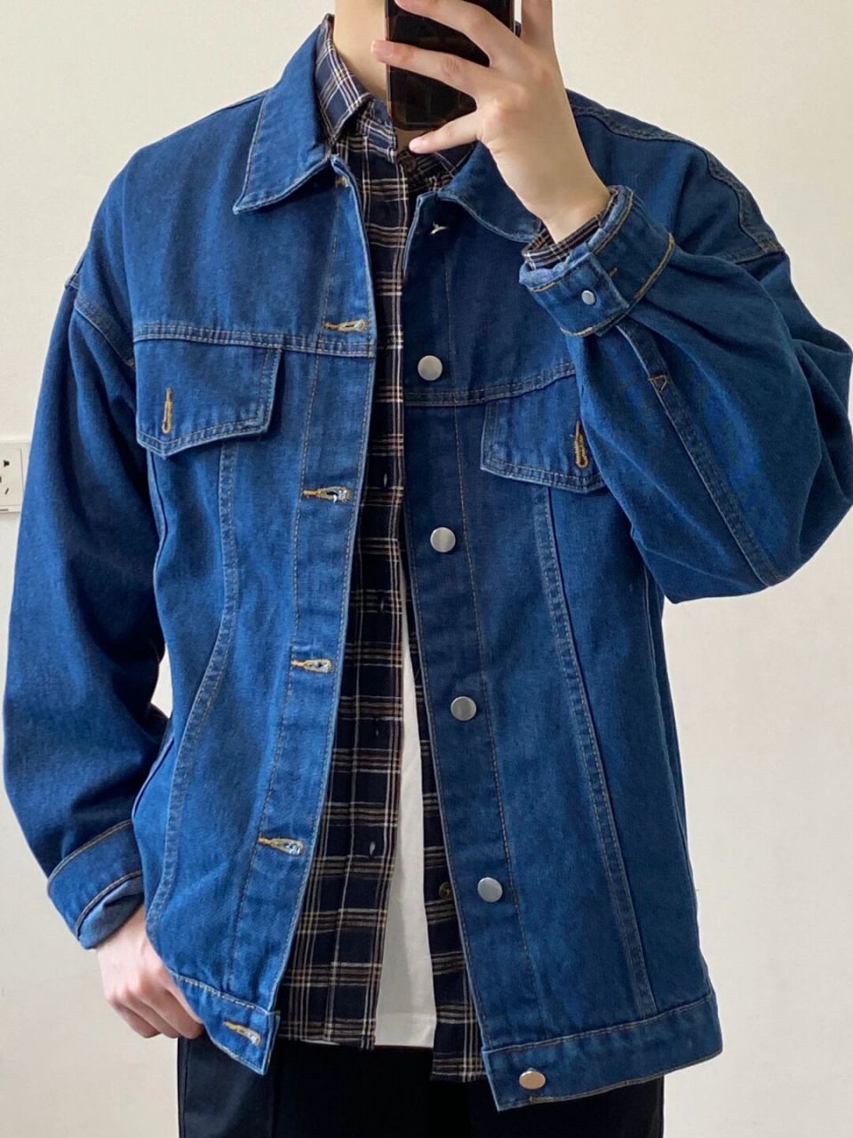 日系叠穿# #秋冬叠穿# #男朋友穿搭# #日常通勤穿搭# #牛仔外套# #大