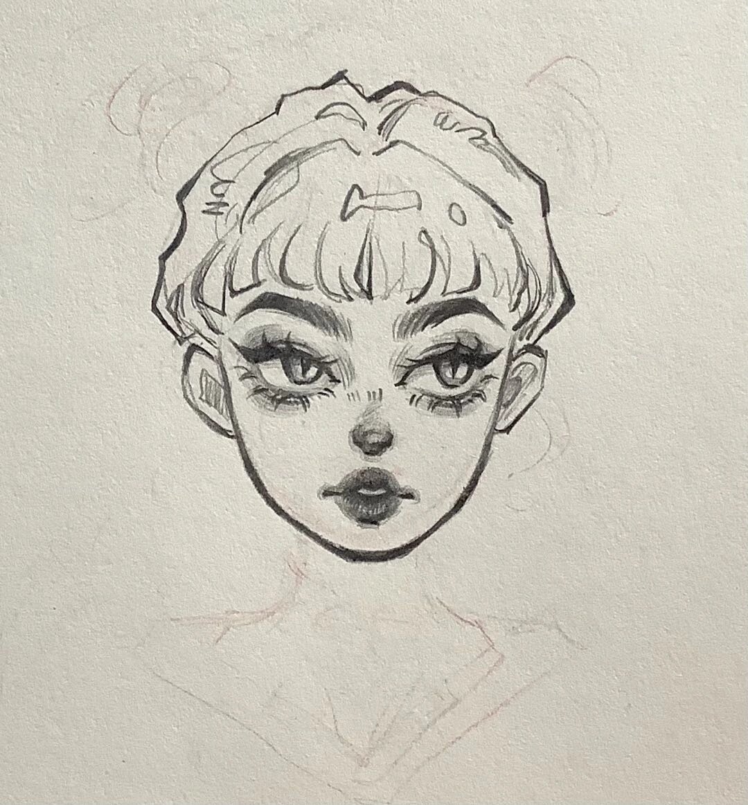 画一个扎丸子头的妹妹(附过程 99拿到手就被可爱到的花落丽亚杂货铺