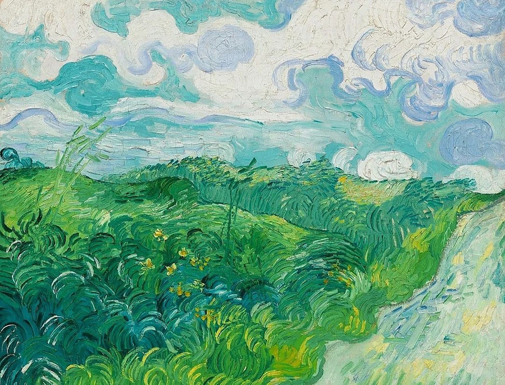 画作欣赏《奥维尔的绿色麦田【规格】72.39×91.