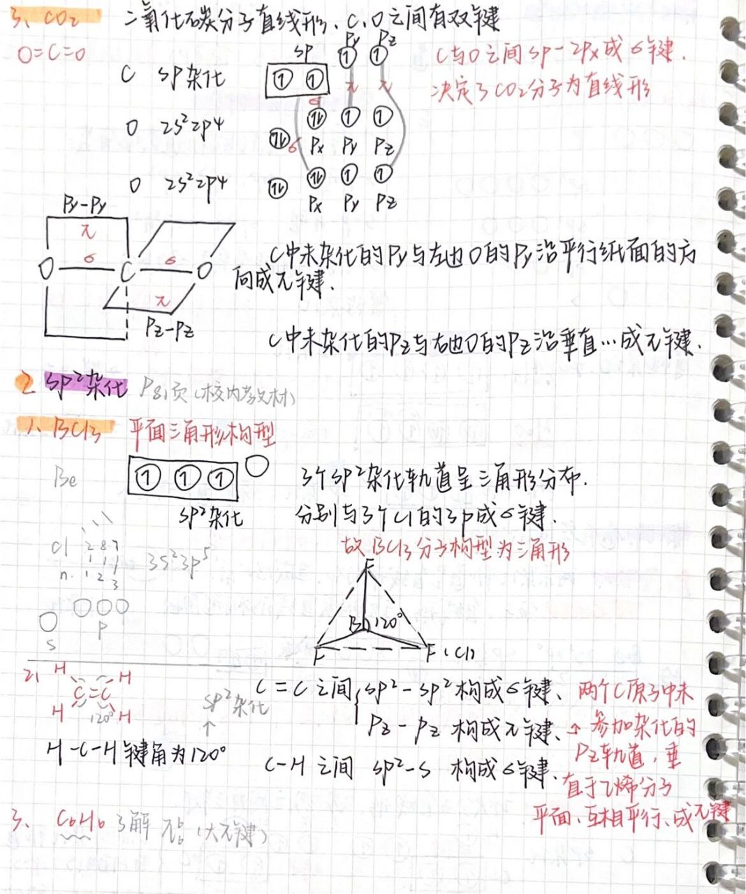 o的sp2杂化轨道图解图片