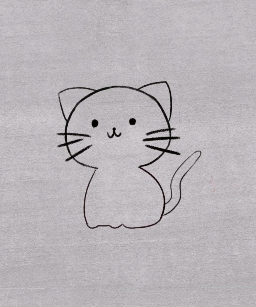 可爱小猫咪简笔画|分享简笔画过程 分享一只小猫咪的简笔画93 97