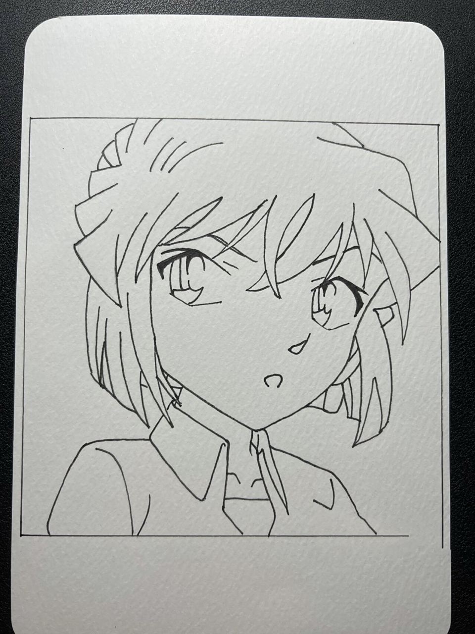 手绘|灰原哀7815 「附线稿」 "深海里的鲨鱼 看到海面上 阳光下