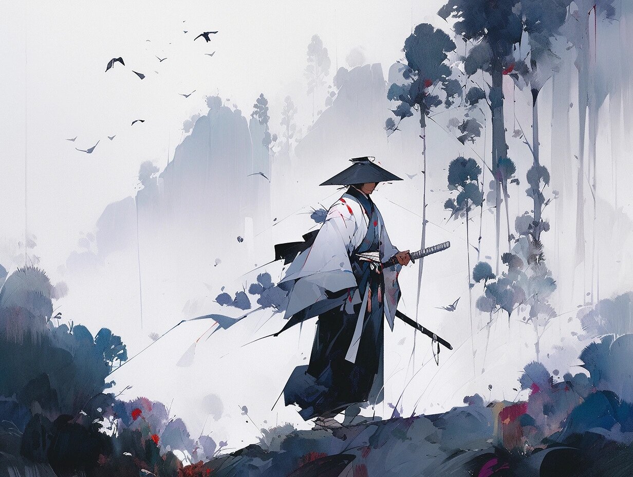 山行游子|武侠刀客|水墨壁纸