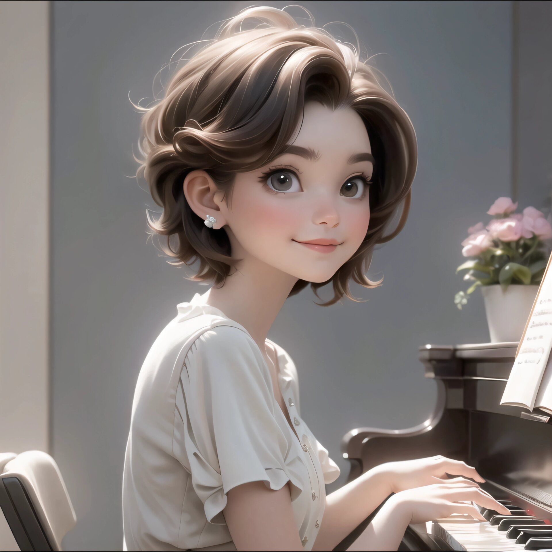 女生头像 职业头像系列之钢琴老师(短发)