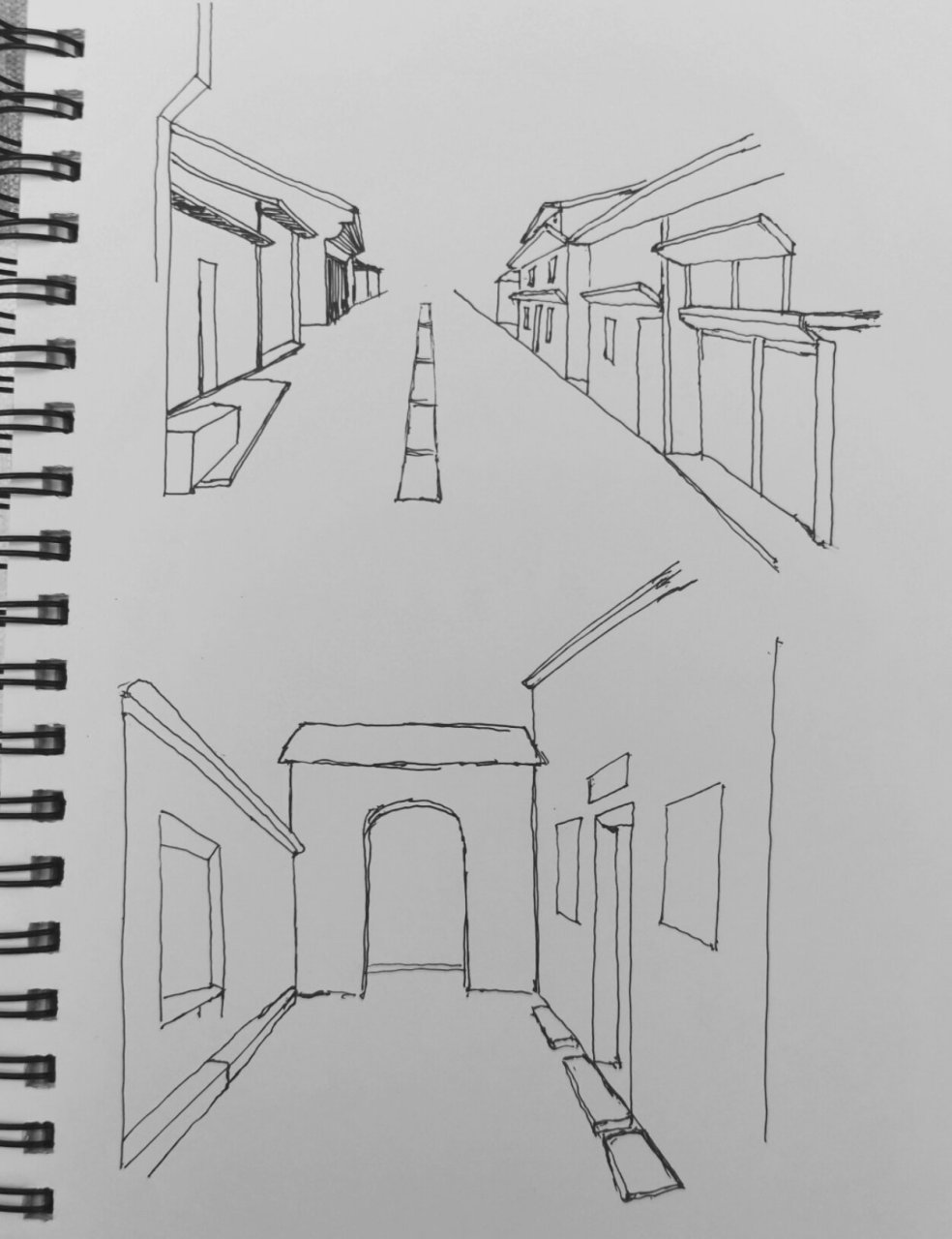 玲珑学画画|风景速写|平行透视 ✨终于学习透视了,首先搞清楚几个