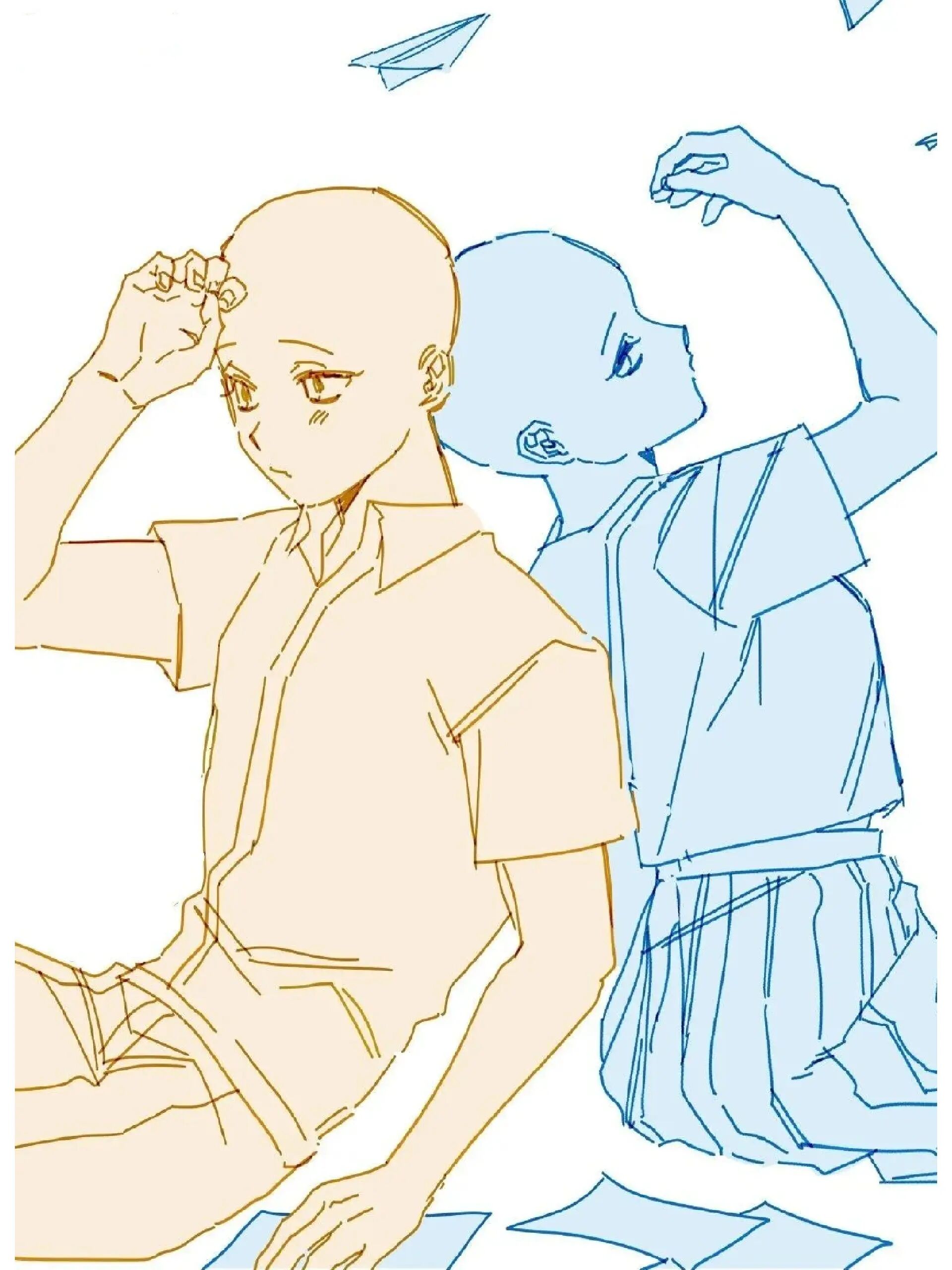 情侣甜蜜互动姿势素材模板