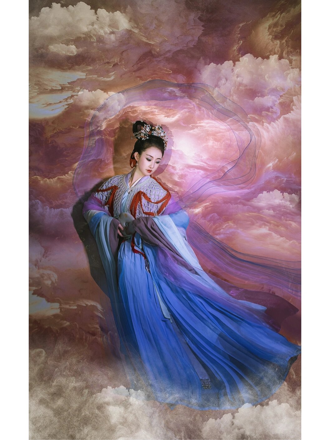 "还原国画中的嫦娥奔月图" 93中秋特辑 原型取自于国画艺术名家戴郭