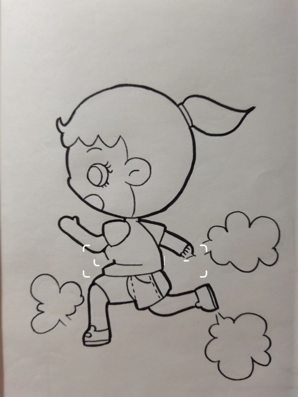马克笔人物画——奔跑的女孩 临摹自汤圆老师的儿童画