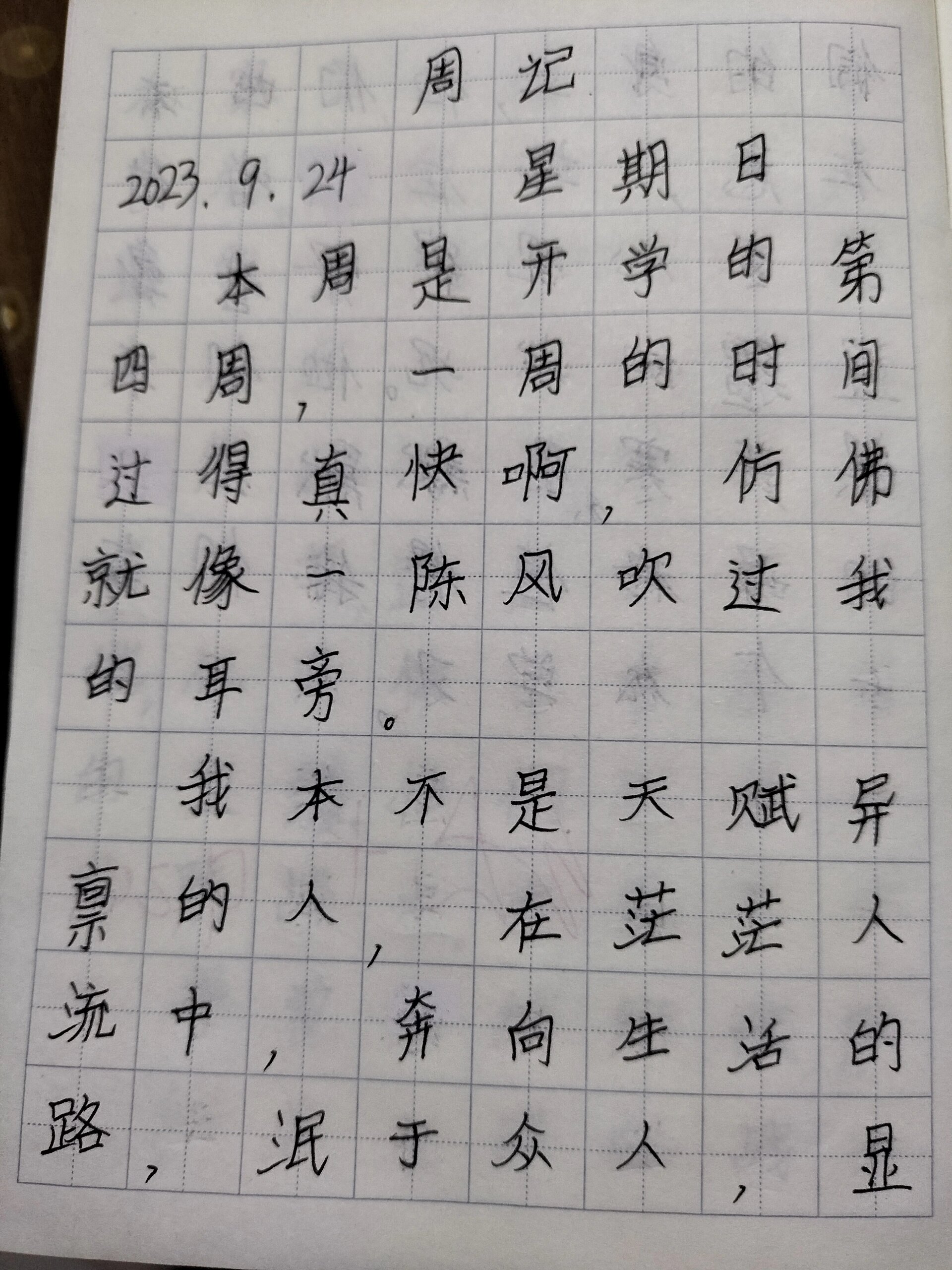 五年级周记100字图片