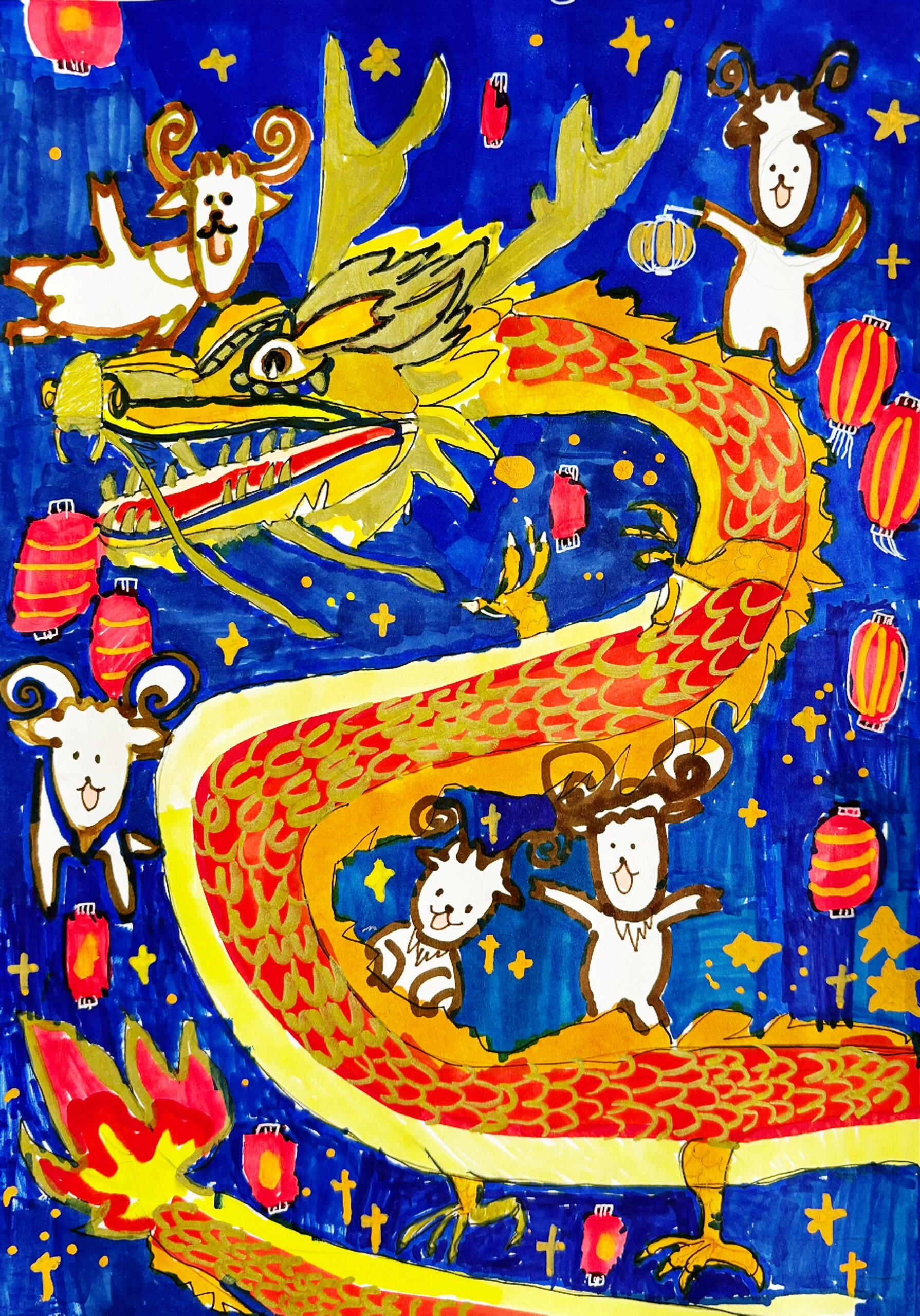 二三年级学员画的龙