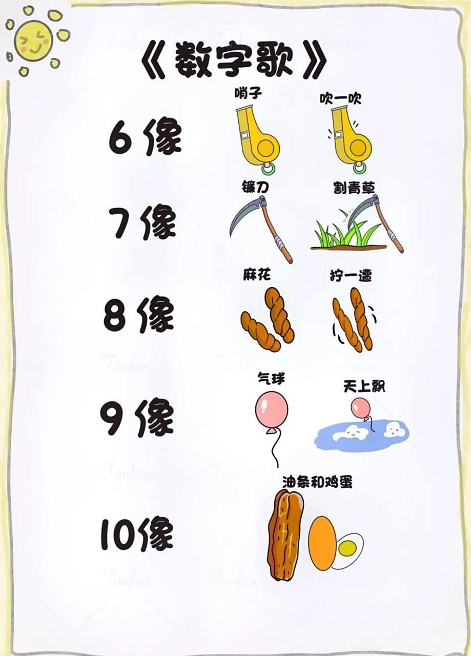 9像气球空中飘,口像鸡蛋圆又圆.