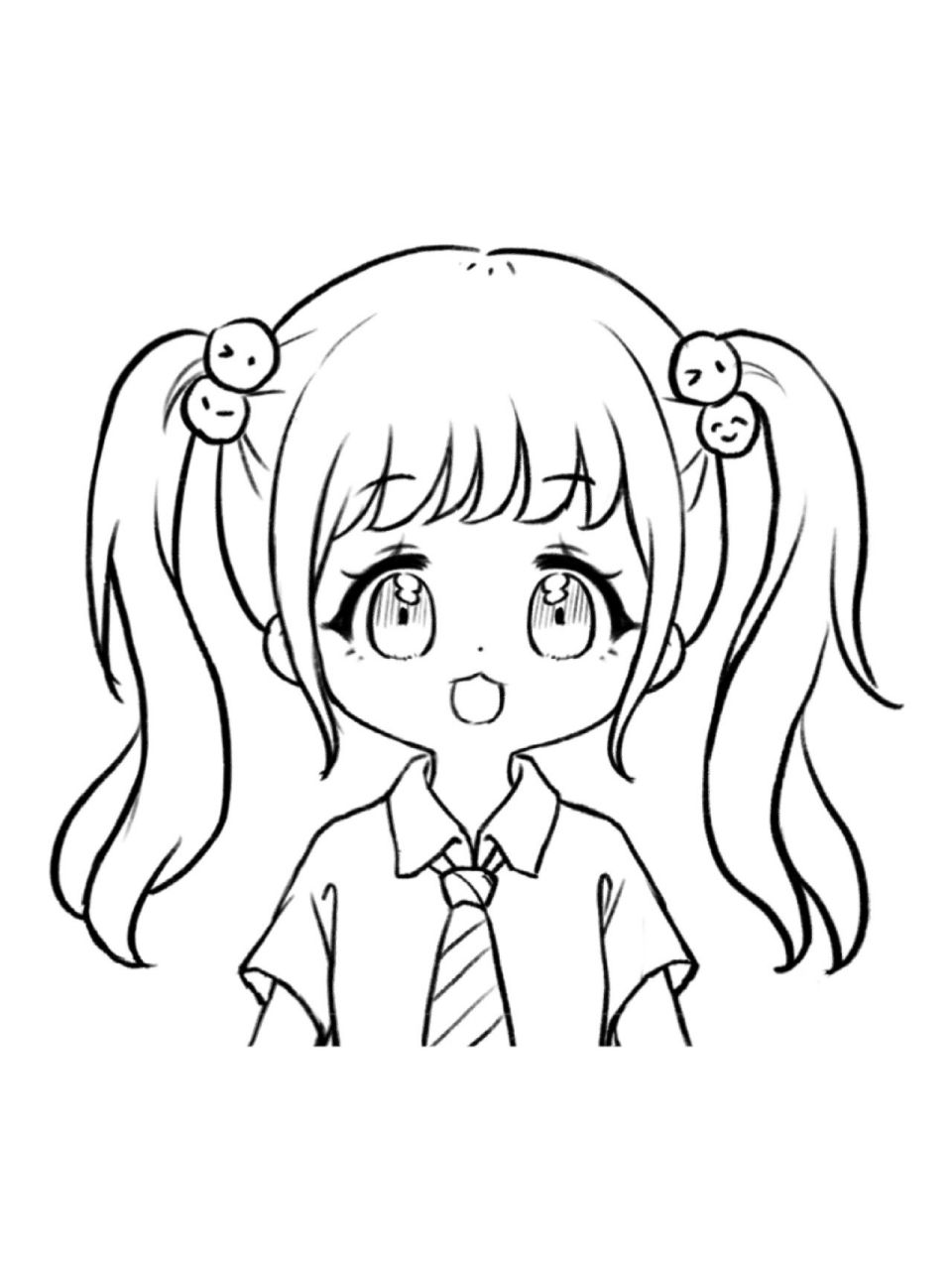 q版女孩头像 照片转qq人 附线稿