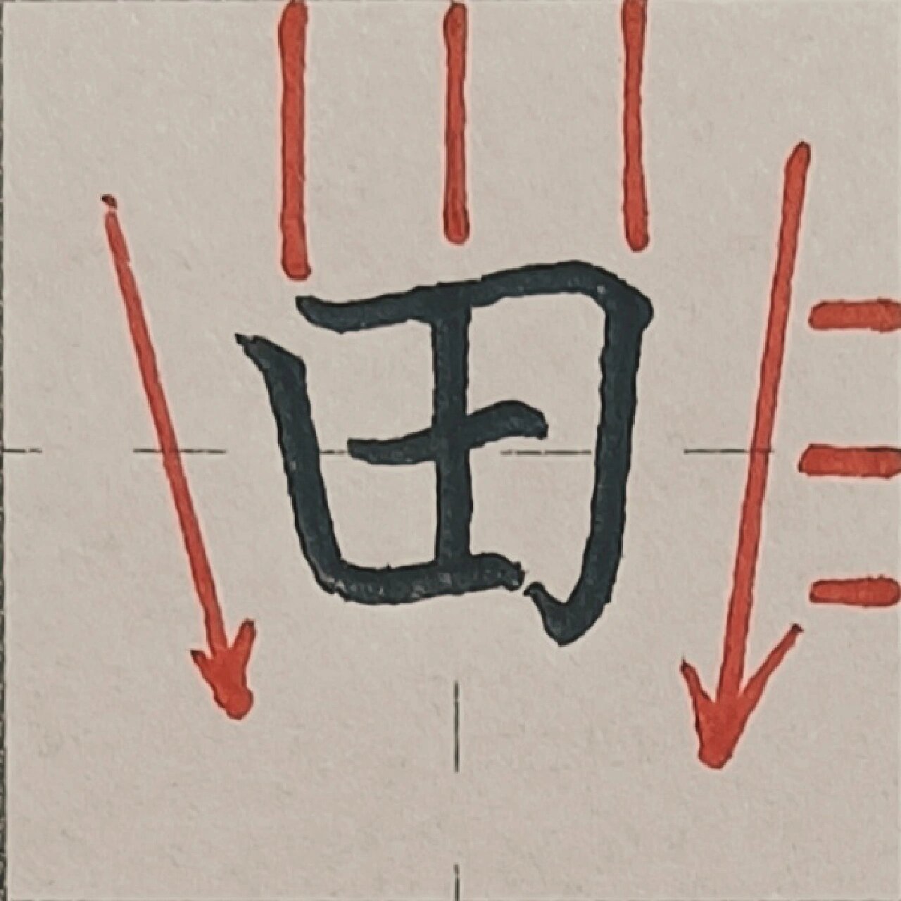 硬笔楷书规范字"田"  笔画分解干货