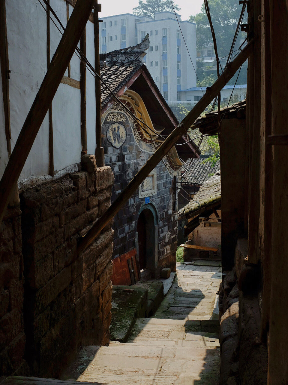 入选四川最美古村镇的自贡狮市古镇 古镇位于沱江边 大部分古迹属于