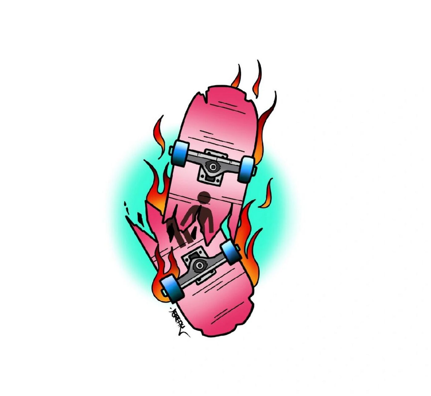 滑板纹身手稿|抢回街道skeatboard 定制手稿 . . .