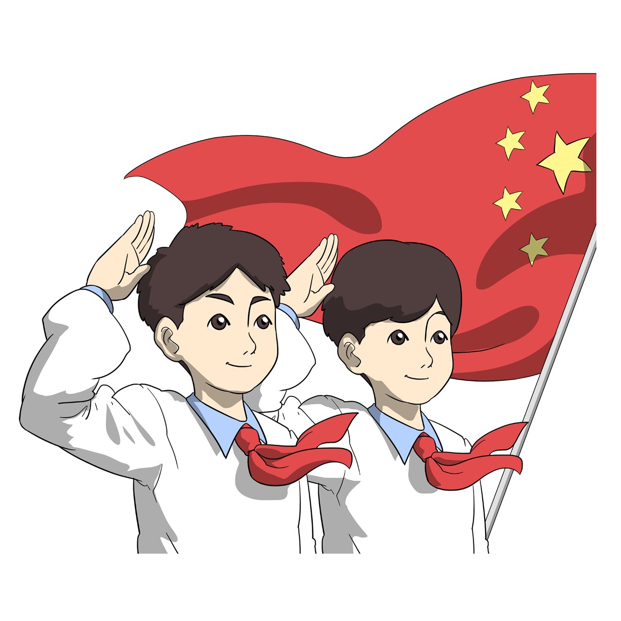 开学季--少先队员卡通免扣素材分享
