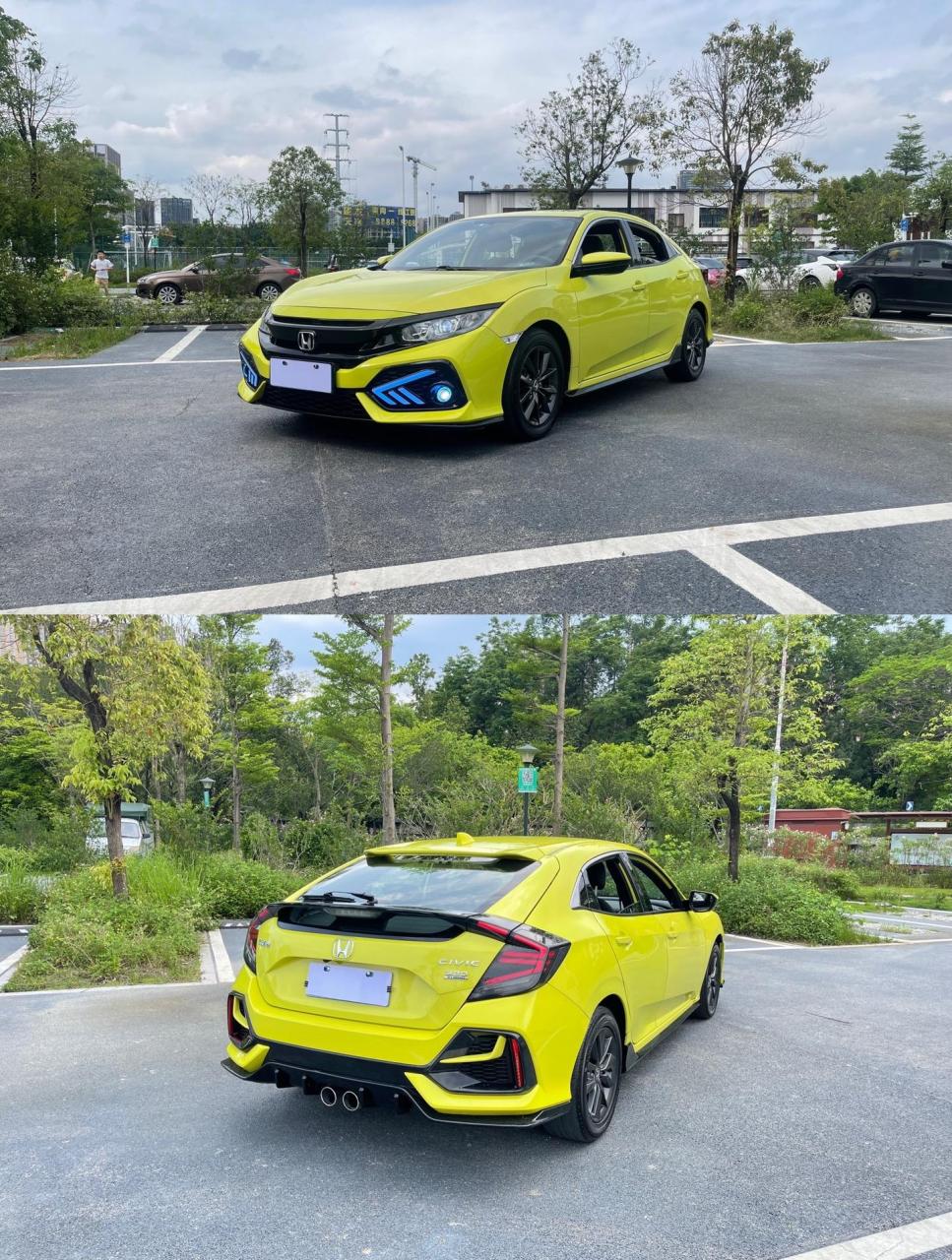 2021年本田思域,1.5t新锐控,黄色外观黑色内饰,车况过第三方检测,出8.