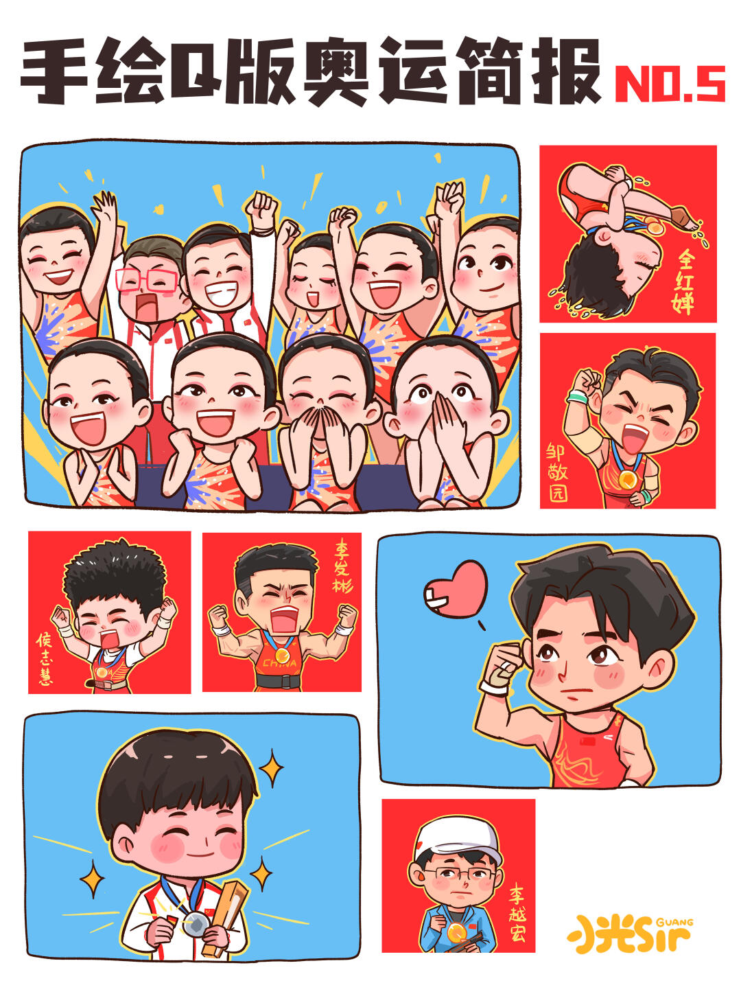 手绘q版奥运简报no