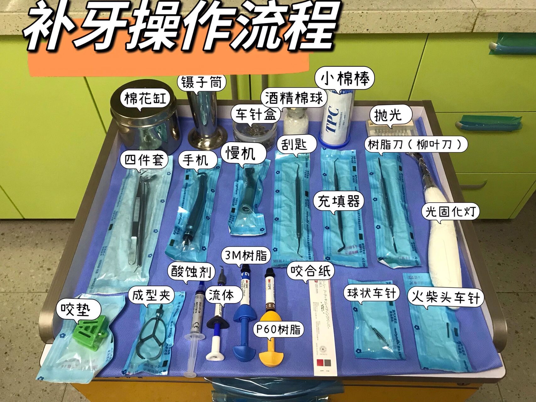 口腔护士|补牙07需准备的用物及操作流程73 操作步骤如下 99