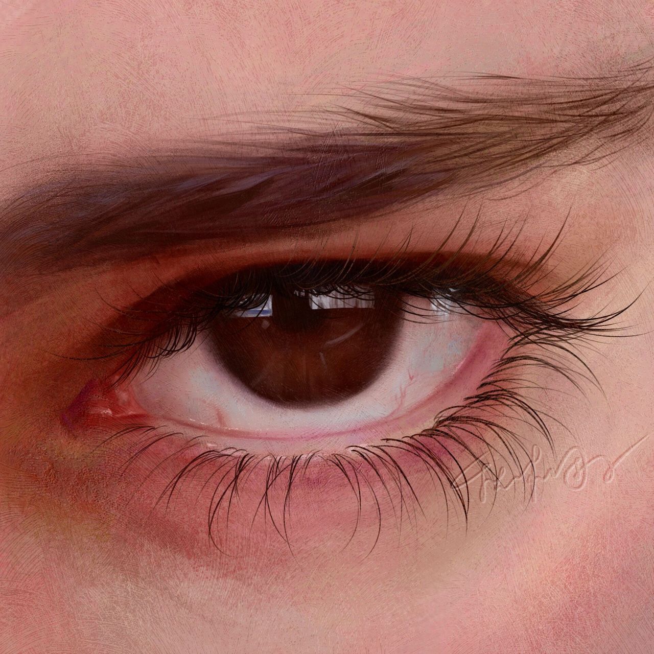 久违的厚涂练习|画个睫毛精98|附过程77笔刷 一张厚涂眼睛练习 之