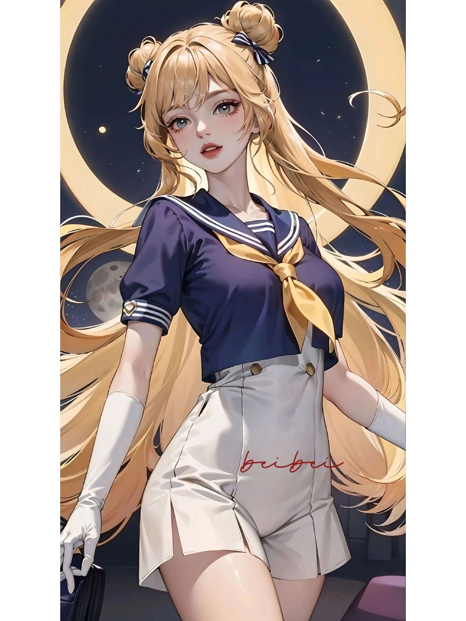 壁纸·美少女战士 美少女战士变身啦,代表月亮消灭你