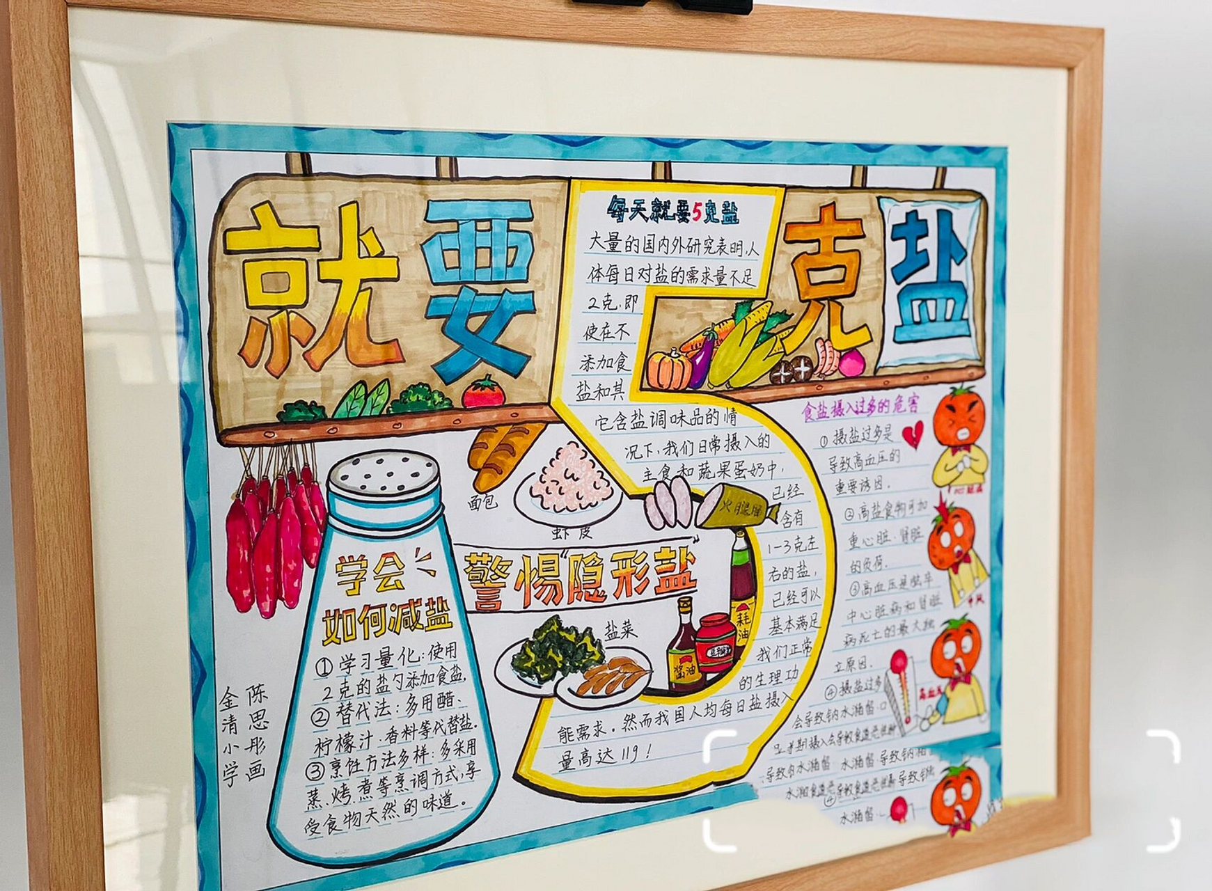 减盐减油手抄报(多图) 均是获奖作品96