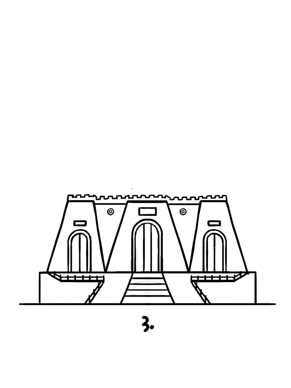 地标建筑简笔画教程65-山西临汾华门,华门,天下第一门,位于山西省临汾
