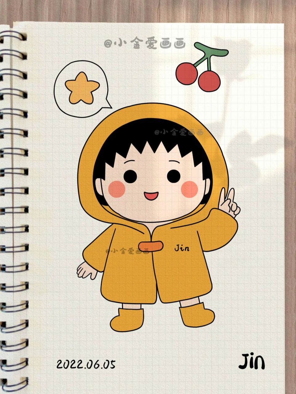 樱桃小丸子简笔画教程4 7215未经允许92盗图93临摹,需艾特