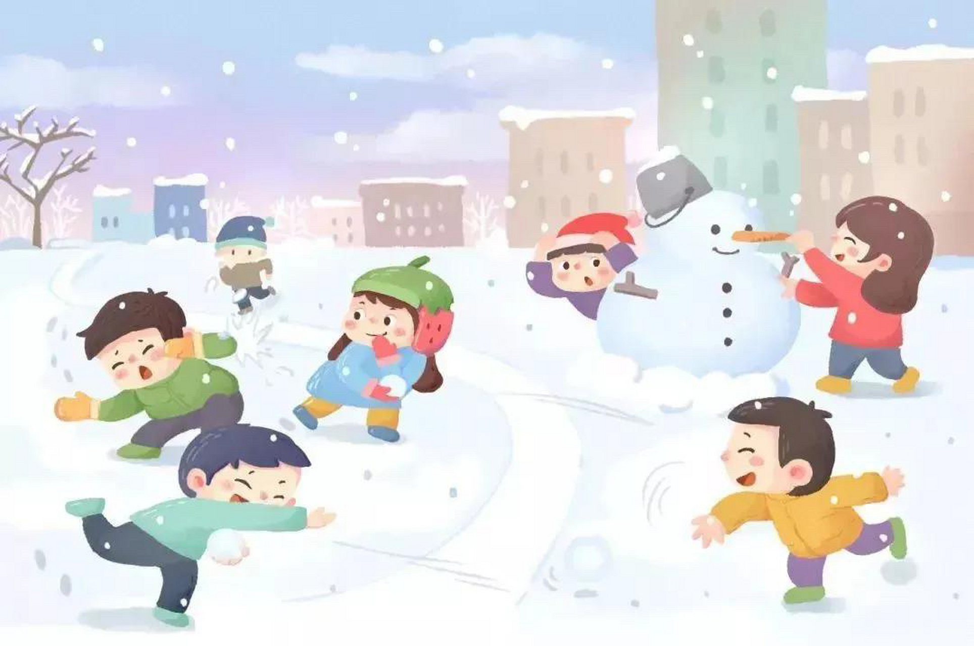 《冬天到了》《堆雪人》看图写话 范文一 今天,天空下起了大雪.