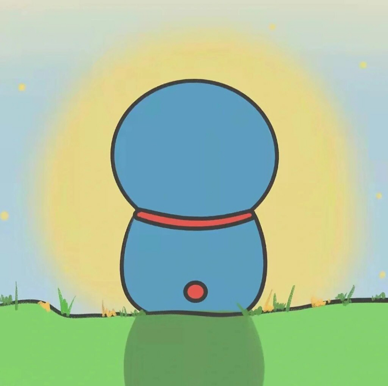 蓝胖子情侣头像系列 虽然他们是兄妹 也不妨碍咱们把他俩当做情侣头像