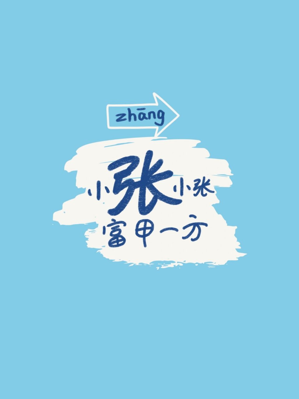 手写文字壁纸|姓氏壁纸 专属姓氏壁纸头像 小张小张,富甲一方 小李