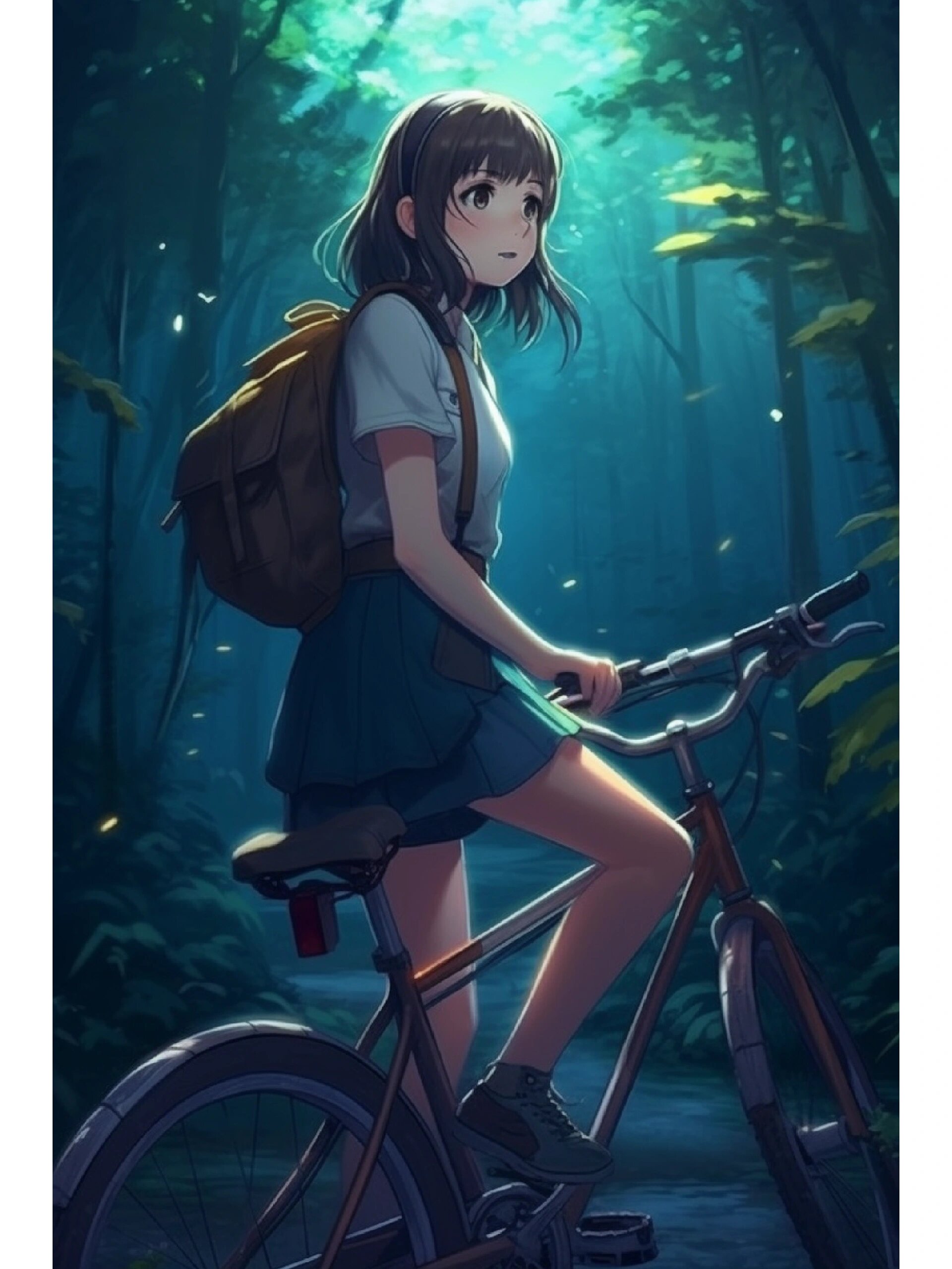 midjourney绘图 | 单车女孩 骑行 漫画 自然