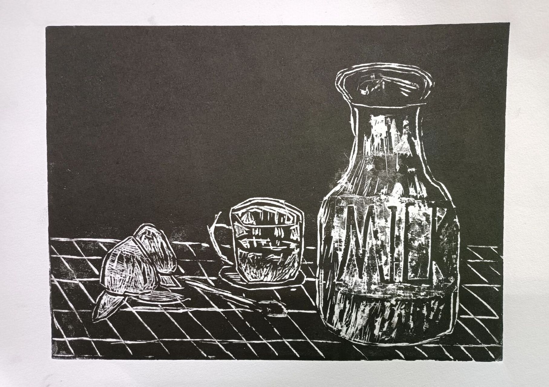 版画,效果顶呱呱 #版画# #儿童版画# #黑白木刻版画# #少儿创意美术