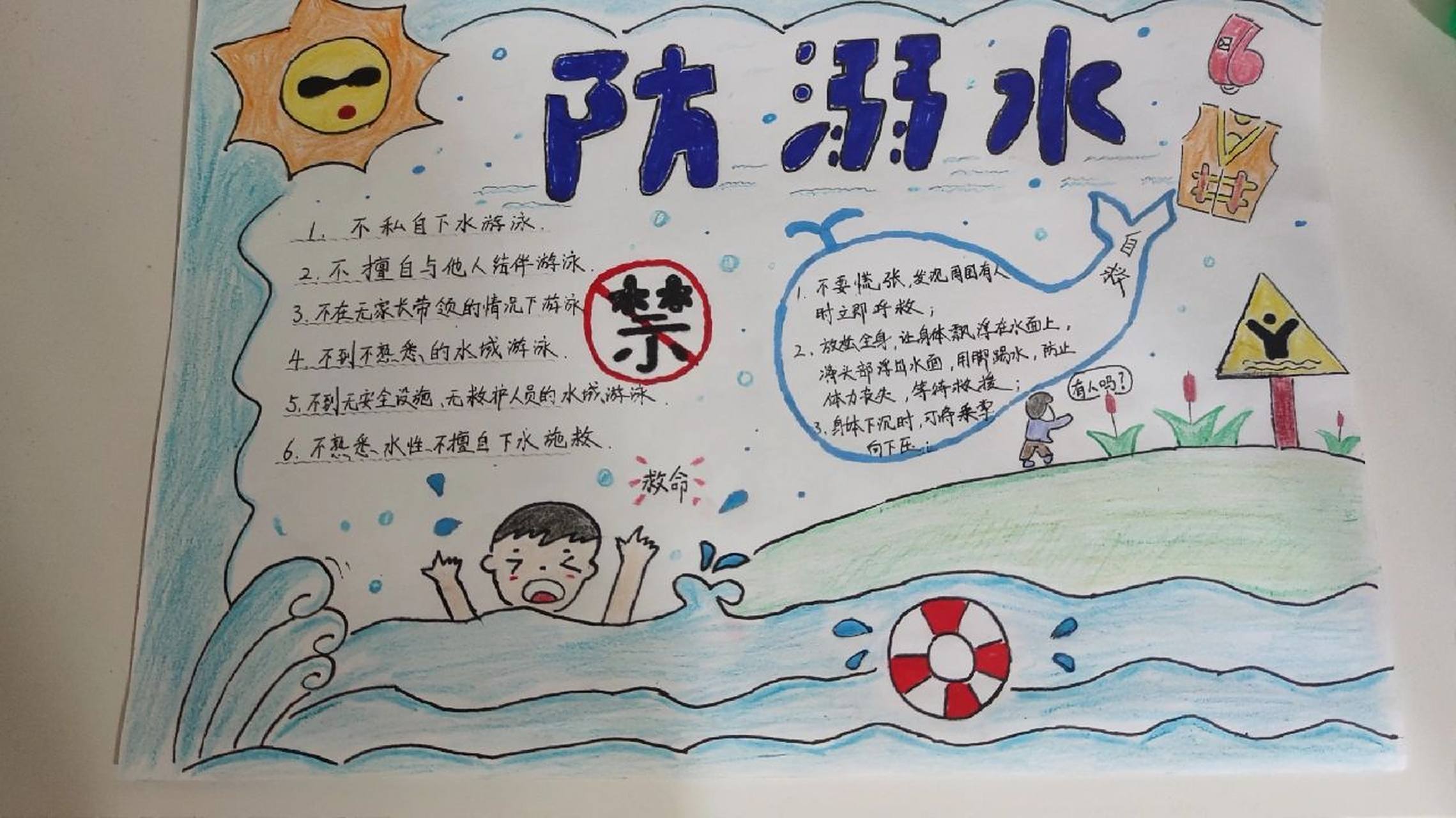 防溺水手抄报