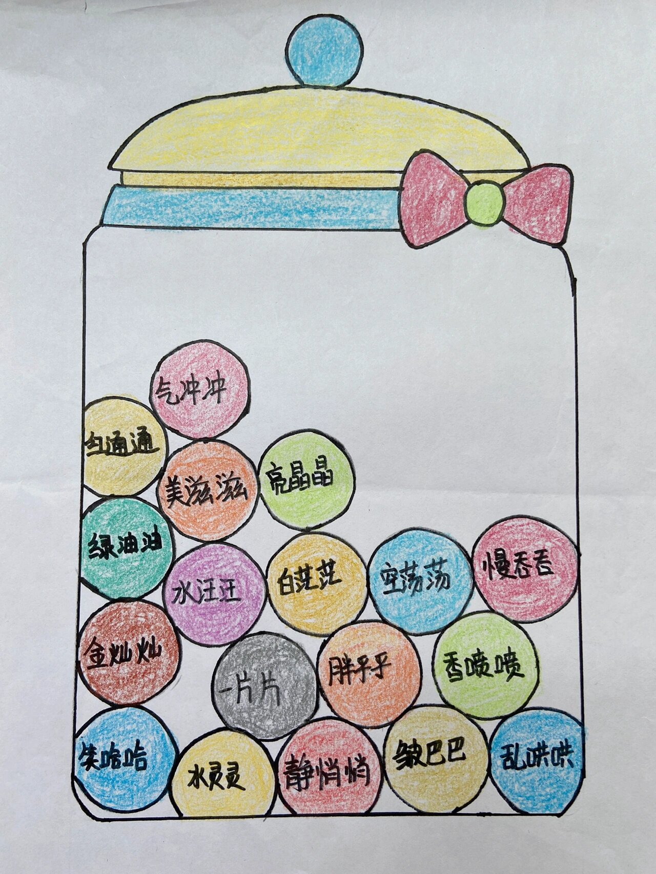 一年级创新作业——词语糖果罐/词语摩天轮 95一年级下学期的课文