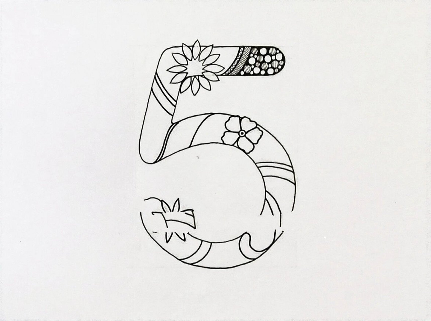 线描创作‖线描画《数字5》图文版