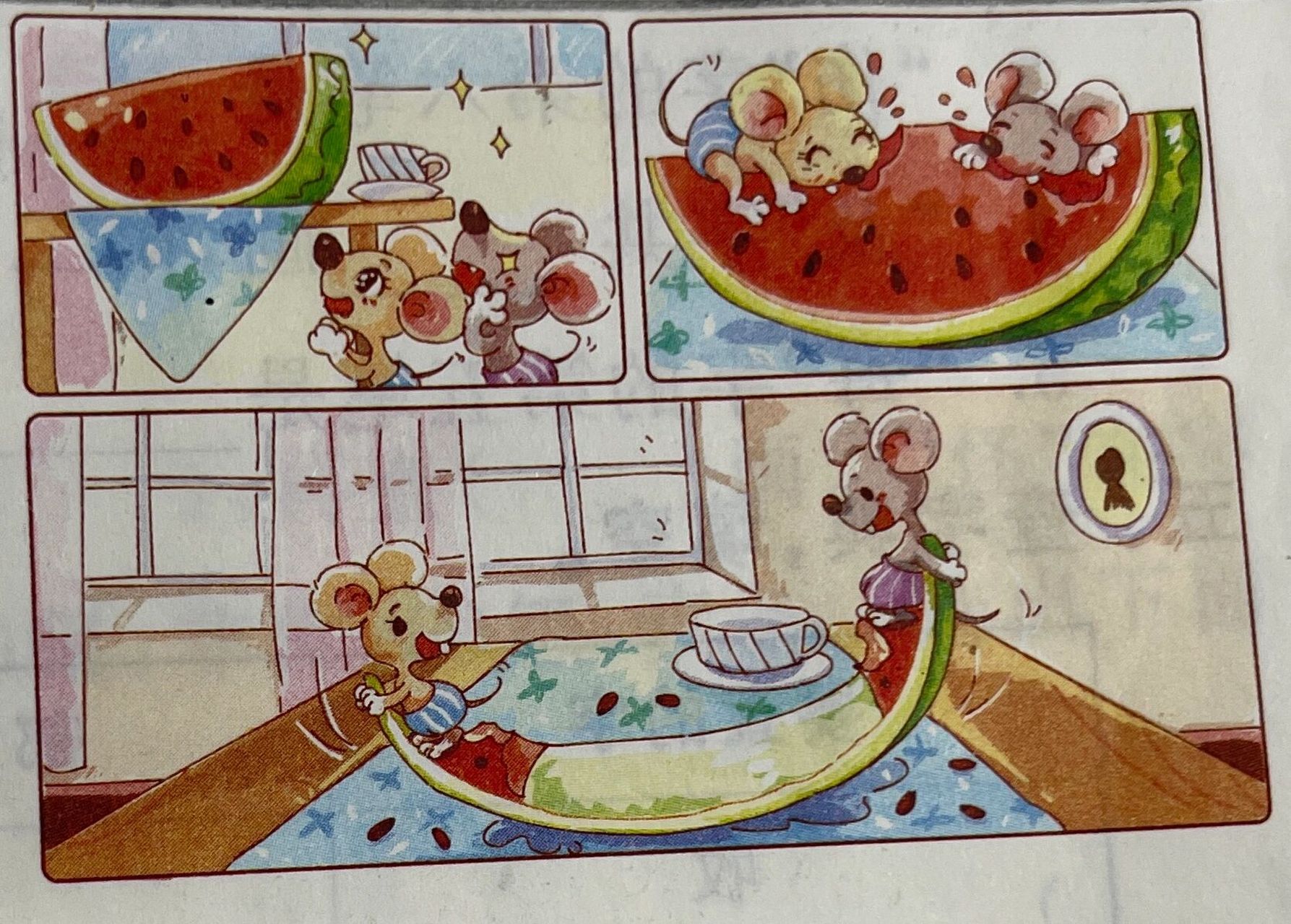 小老鼠吃西瓜 吃西瓜 在一个烈日炎炎的夏天,太阳炙烤着大地