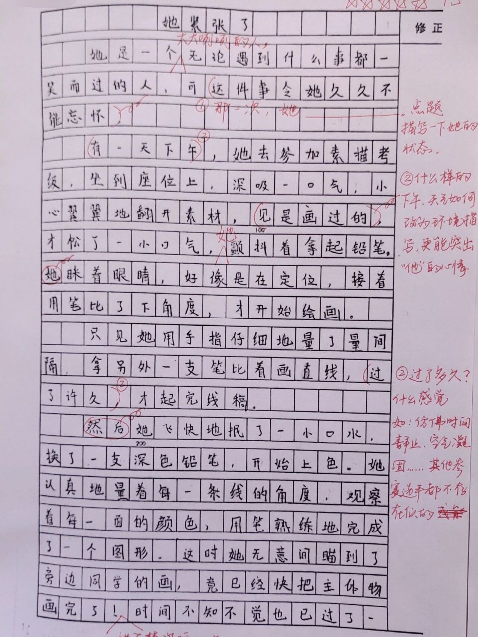 她怎么了作文400字图片