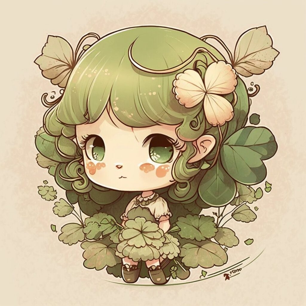 一组可爱的小女孩头像,四叶草精灵      群里拿原图