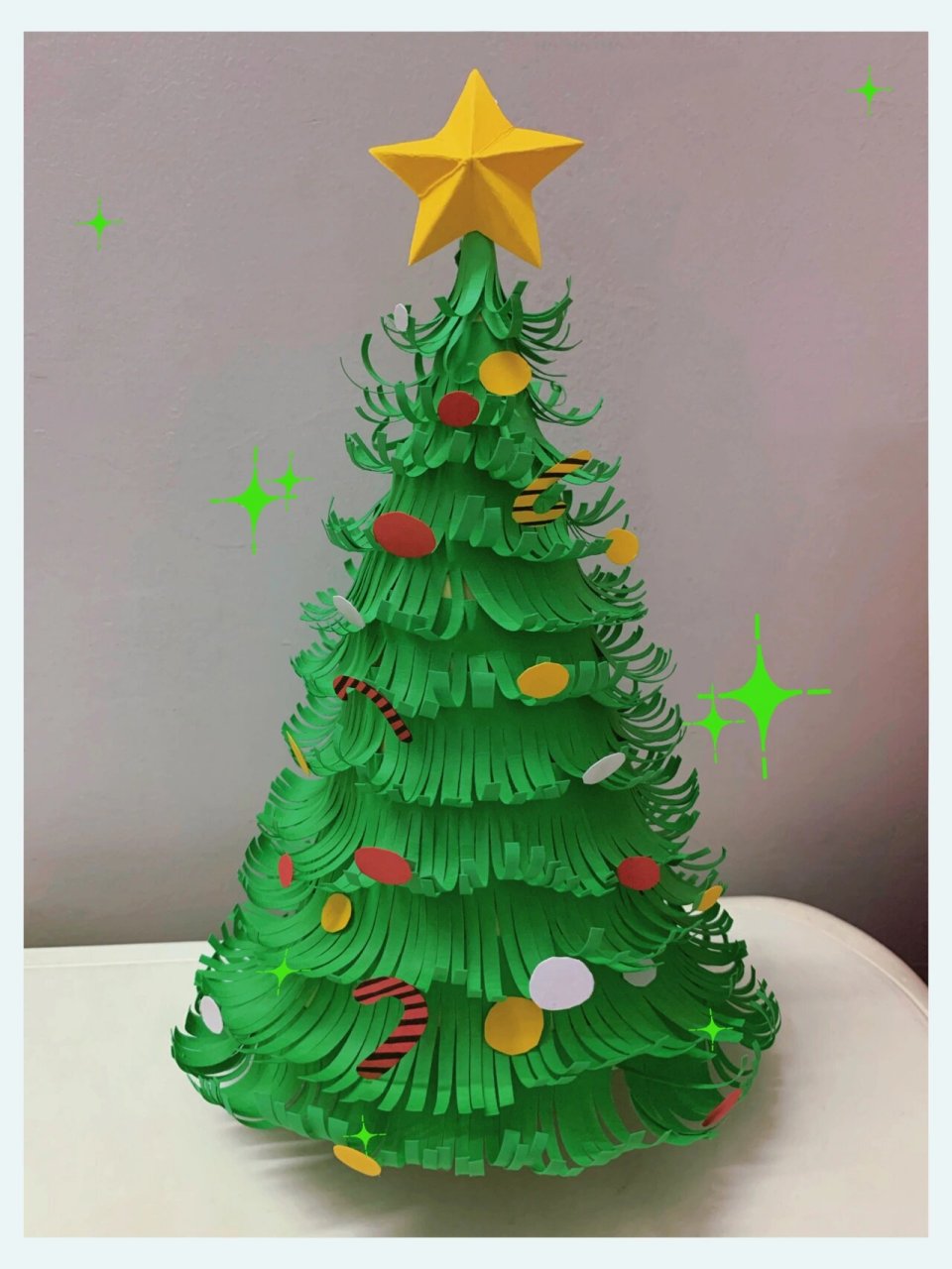 亲子手工/方便跟学的图文版圣诞树教程来啦 视频教程太快跟学跟不上的