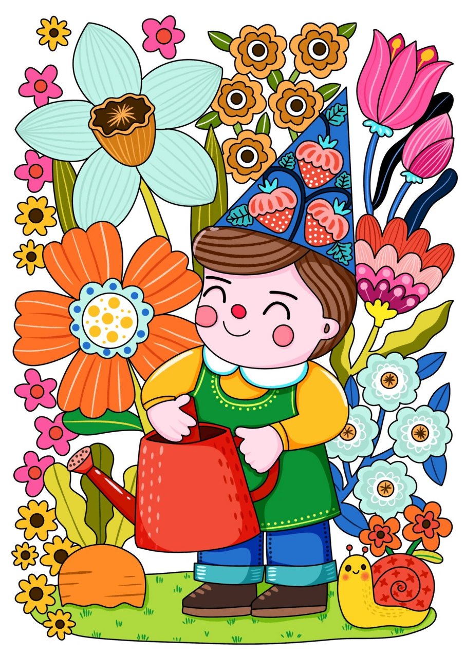 卡通简笔画|花园