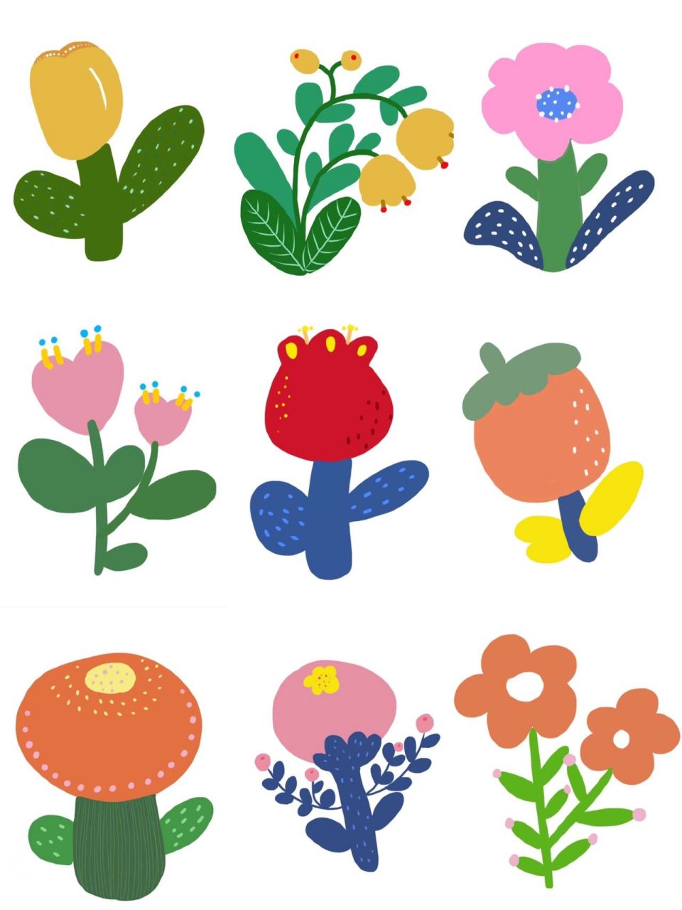 花卉素材/春天的小花花 临摹