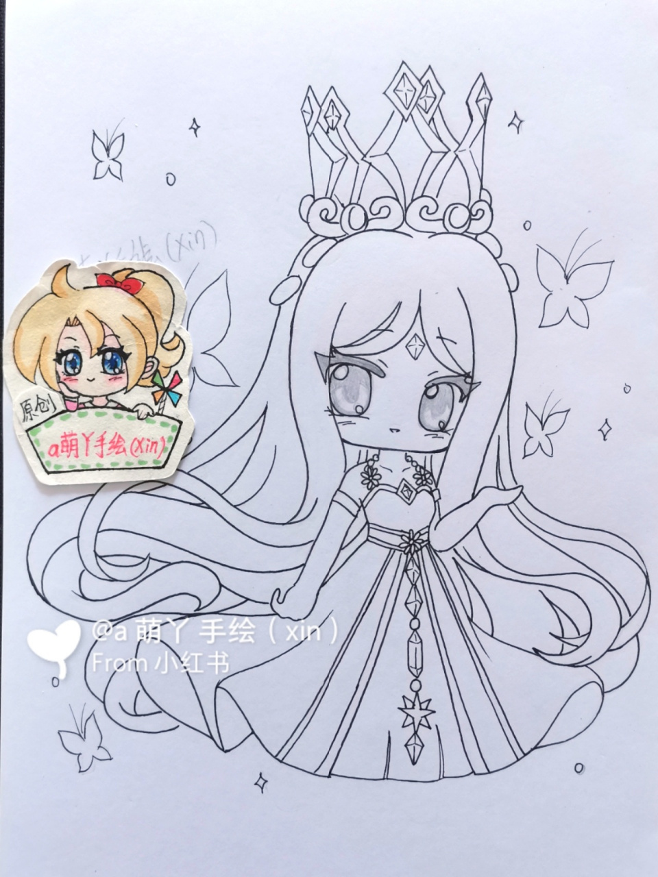 迷你世界叶罗丽冰公主简笔绘画画的日常教程 原创(第53个) 迷你世界