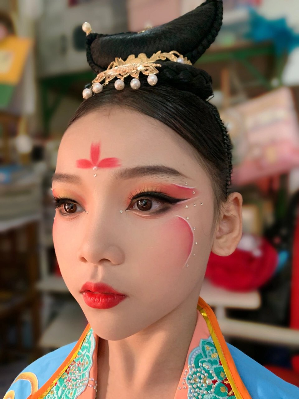 中国舞《宴乐》妆容 儿童舞台妆表演妆 小朋友表演妆,舞台妆,团体妆